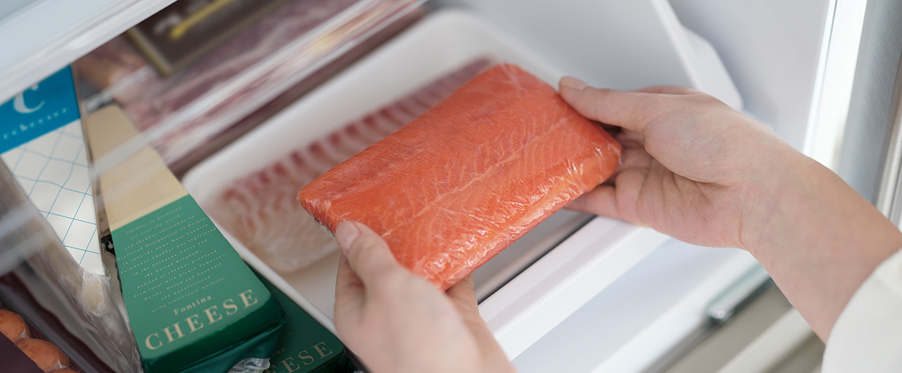 画像：サーモンを入れるイメージ