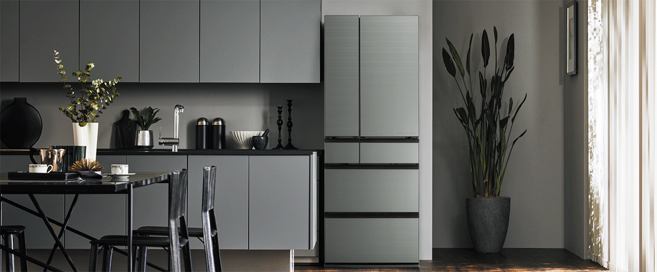 画像：冷蔵庫を置いたキッチン