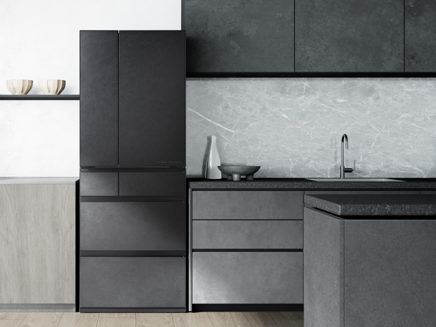 画像：冷蔵庫を置いたキッチン