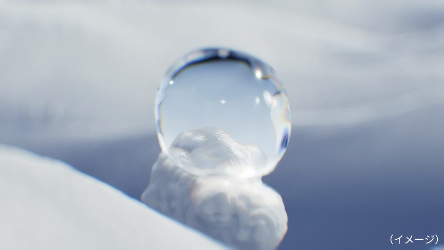 イメージ：ハウスダストの表面にミストが付着