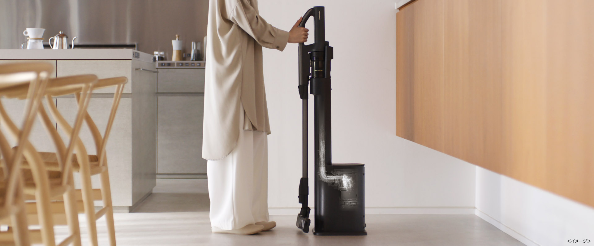 クリーンドッグがゴミを自動収集しているイメージ