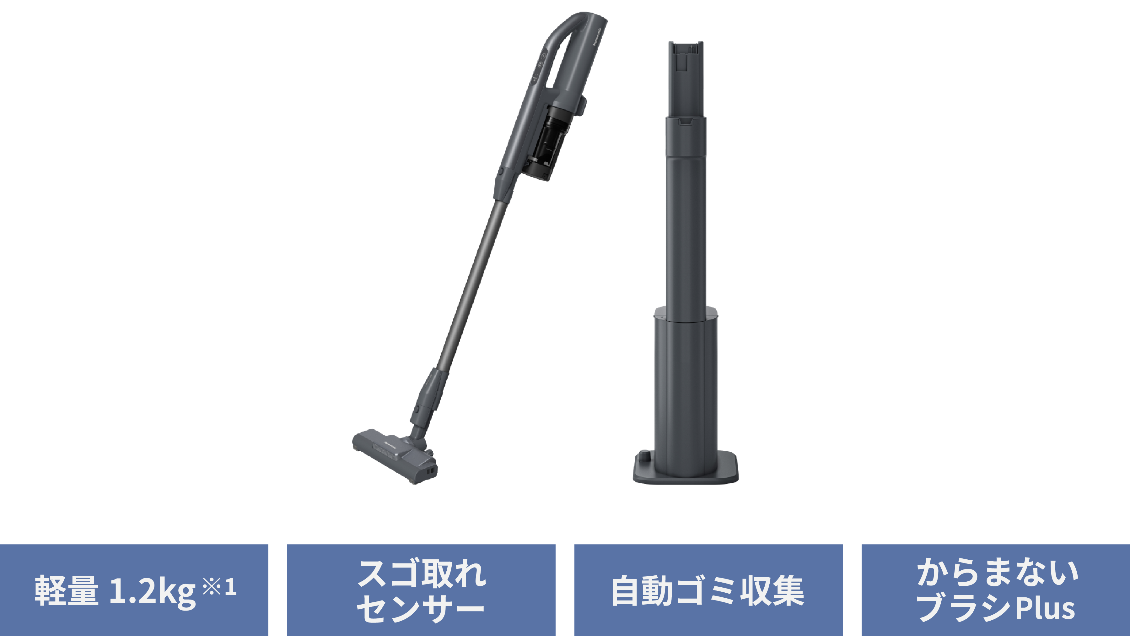 MC-NX500K：軽量1.2kg※1、スゴ取れセンサー、自動ゴミ収集、からまないブラシPlus
