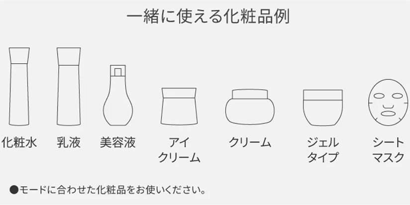 画像：一緒に使える化粧品例