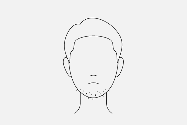剃り残しのある男性のイラスト