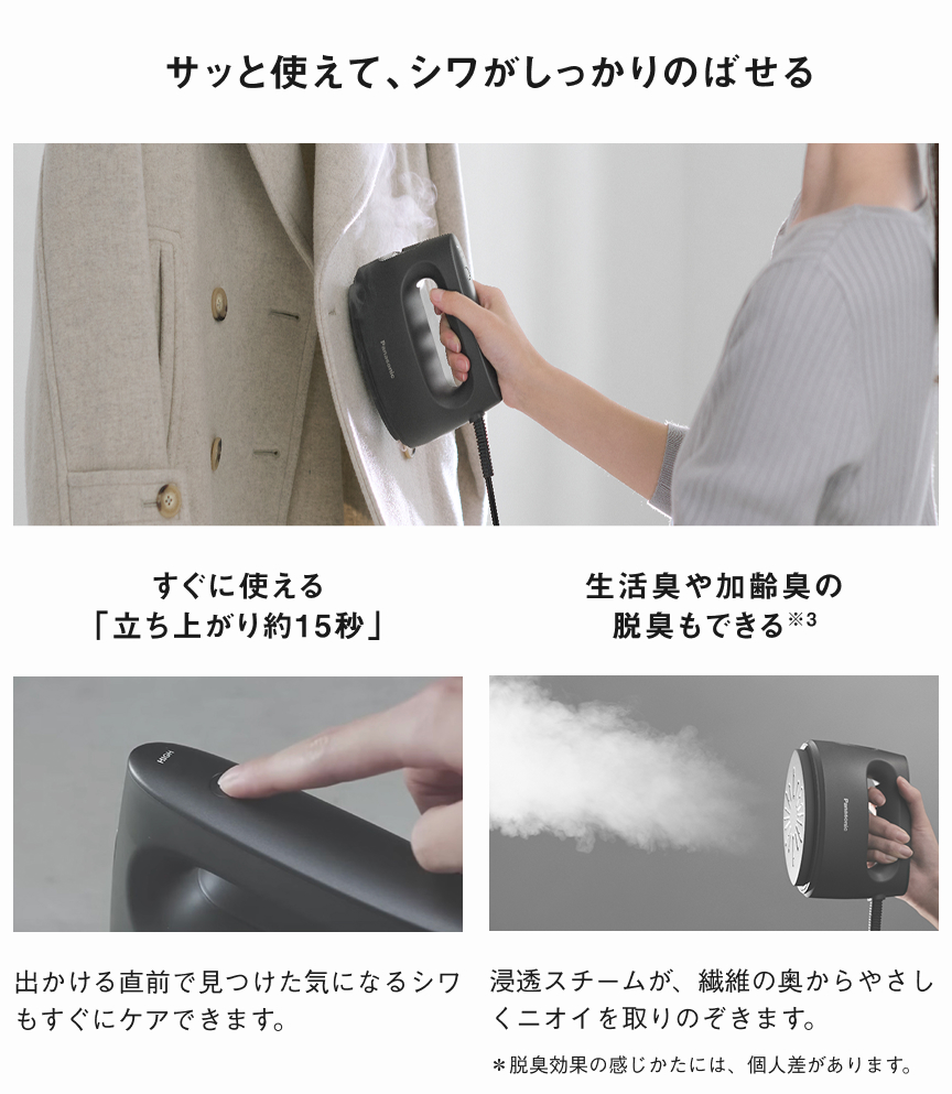 サッと使えて、シワがしっかりのばせる