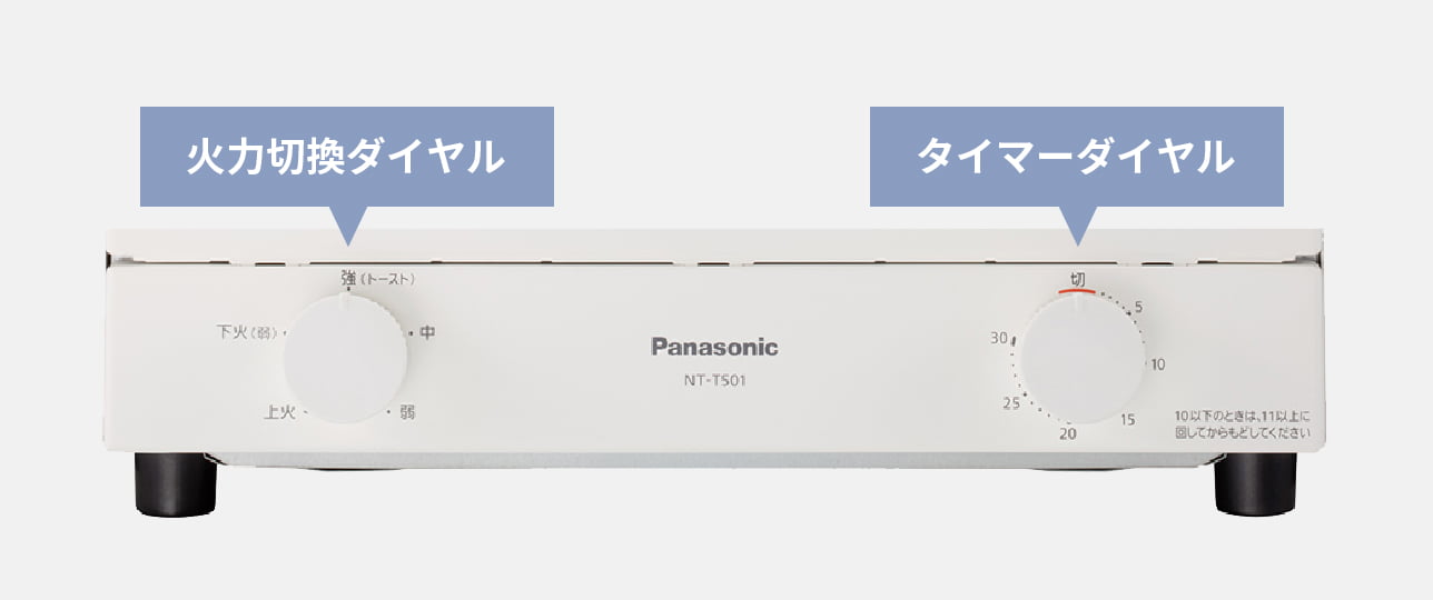 画像：火力用のダイヤルとタイマー用のダイヤル