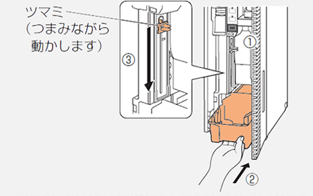 画像：トレーを本体に戻す