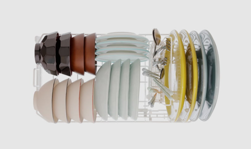 約4人分、24点の食器が一度に入る