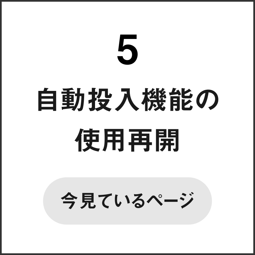 5 自動投入機能の使用再開　今見ているページ