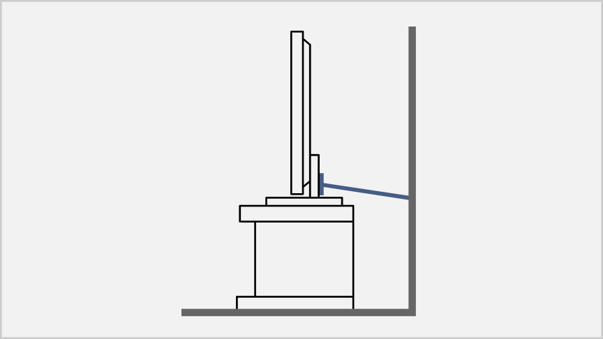 イラスト：壁に固定しているテレビのスタンド