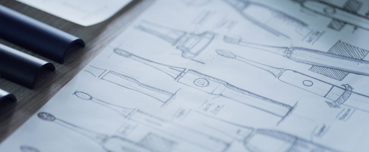 写真：電動歯ブラシ試作モデルの図案