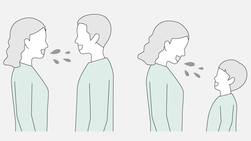 パートナー間での会話、親から子の会話 のイラスト