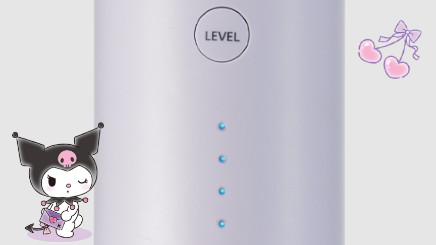 クロミのイラストとジェットウォッシャー本体のレベルボタンのクローズアップ画像