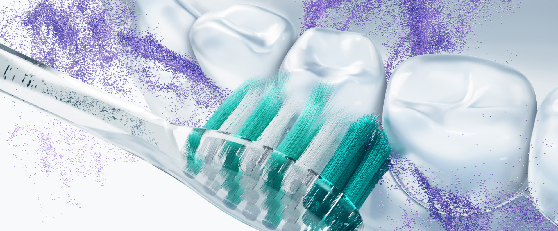 歯を磨く歯ブラシのクローズアップ