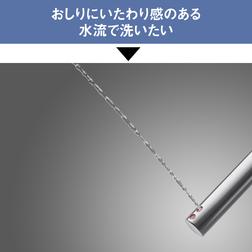 おしりにいたわり感のある水流で洗いたい,「ソフト洗浄」の水流のイメージ