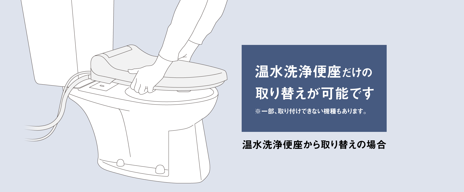 温水洗浄便座だけの取り替えが可能です,３つのポイントをチェック