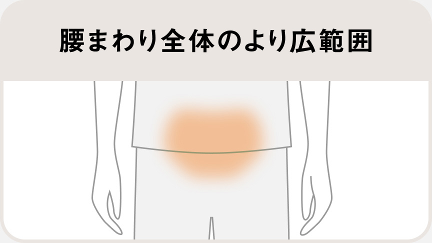 腰まわり全体のより広範囲