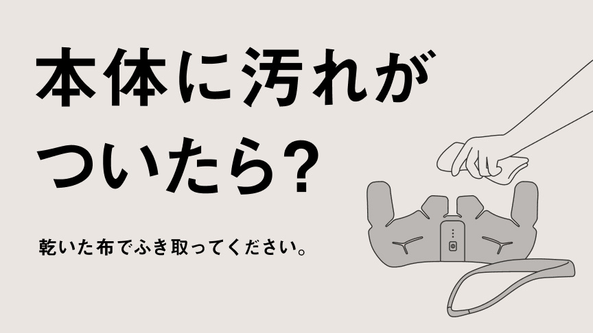 本体に汚れがついたら？ 乾いた布でふき取ってください。