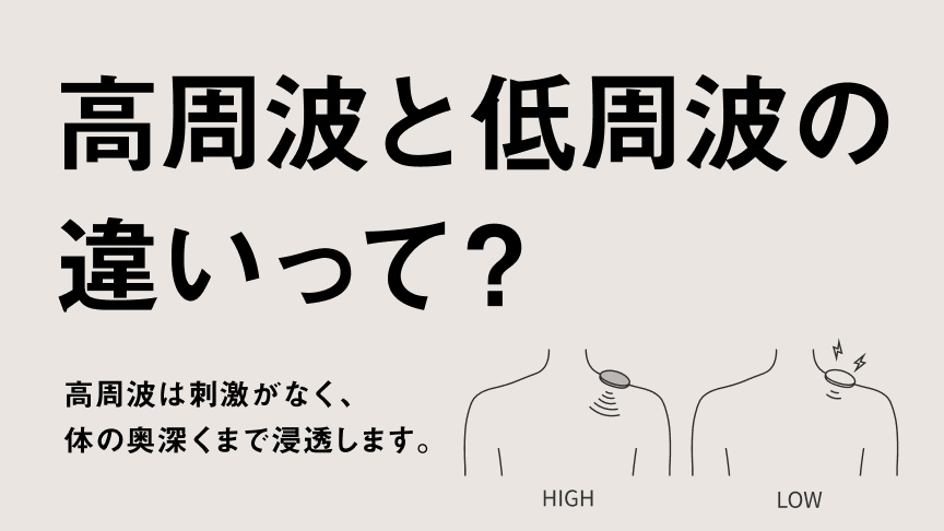 高周波と低周波の違いって？ 高周波は刺激がなく、体の奥深くまで浸透します。
