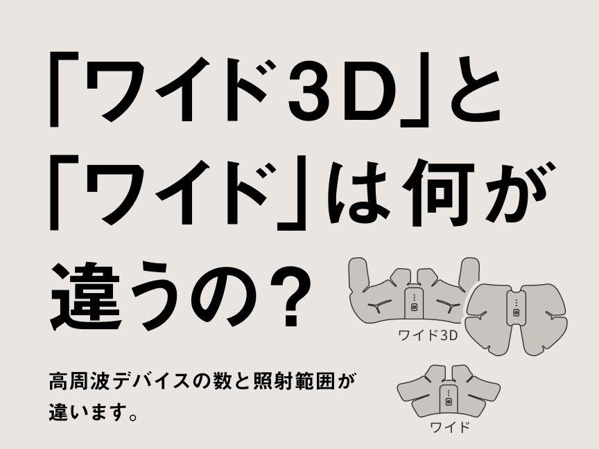 「ワイド3D」と「ワイド」は何が違うの？ 高周波デバイスの数と照射範囲が違います。