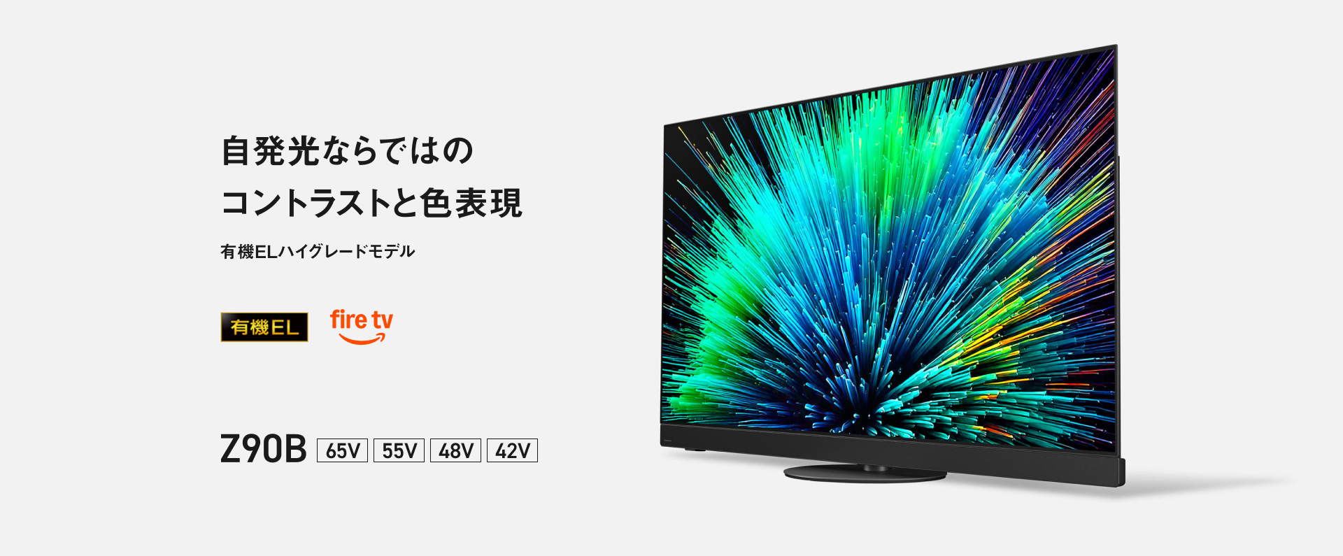 自発光ならではのコントラストと色表現　有機EL ハイグレードモデル Z90B 画面サイズ：65V/55V/48V/42V
