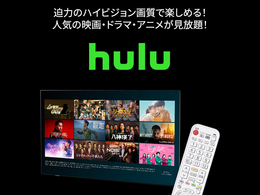 迫力のハイビジョン画質で楽しめる！人気の映画・ドラマ・アニメが見放題！『Hulu』