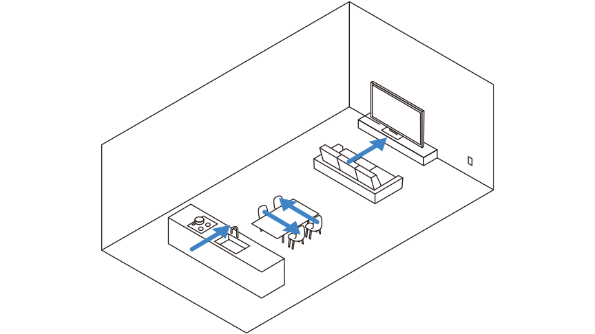 通常のテレビの設置イメージ