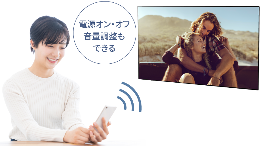 電源オン・オフ、音声調整もできる