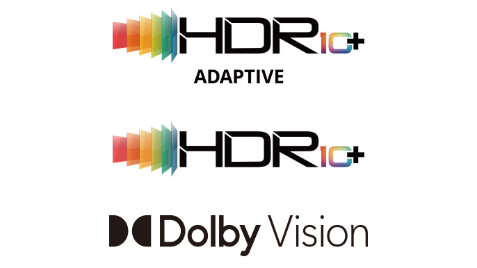 「HDR10+ ADAPTIVE」「HDR10+」「ドルビービジョン」の高画質認証を取得