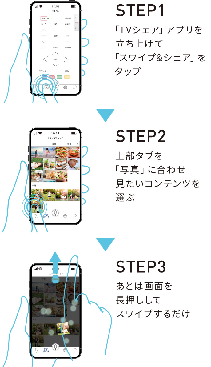 3つのSTEPでスマホからYouTubeをテレビに映し出せます。