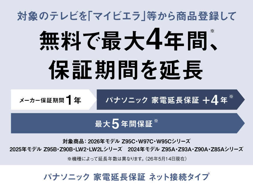 パナソニック 家電延長保証 | 4K液晶・有機ELテレビ ビエラ | Panasonic