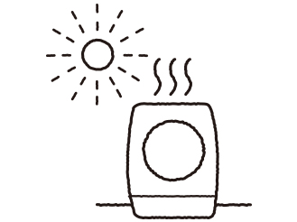 イメージイラスト：洗濯機に日光が当たっている