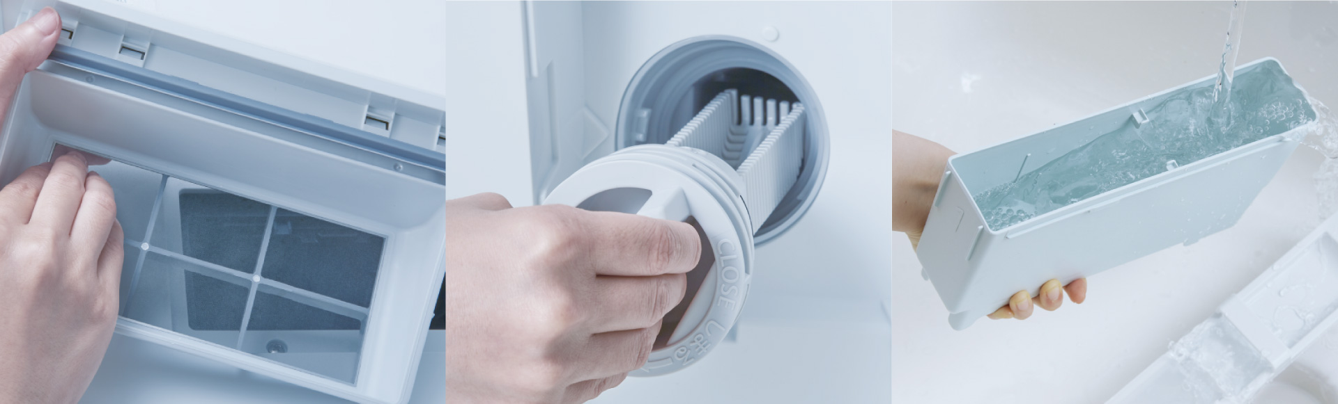 イメージ：フィルターなどのお手入れをする様子