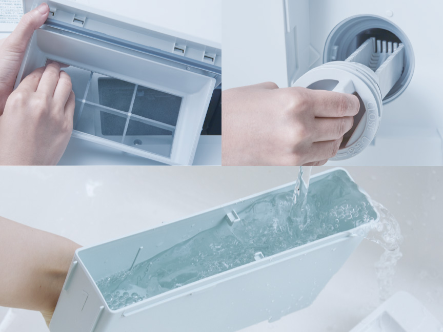 イメージ：フィルターなどのお手入れをする様子