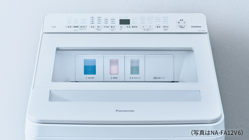 フタを閉めた状態でタンク内の残量が確認できる　(写真はNA-FA12V6)
