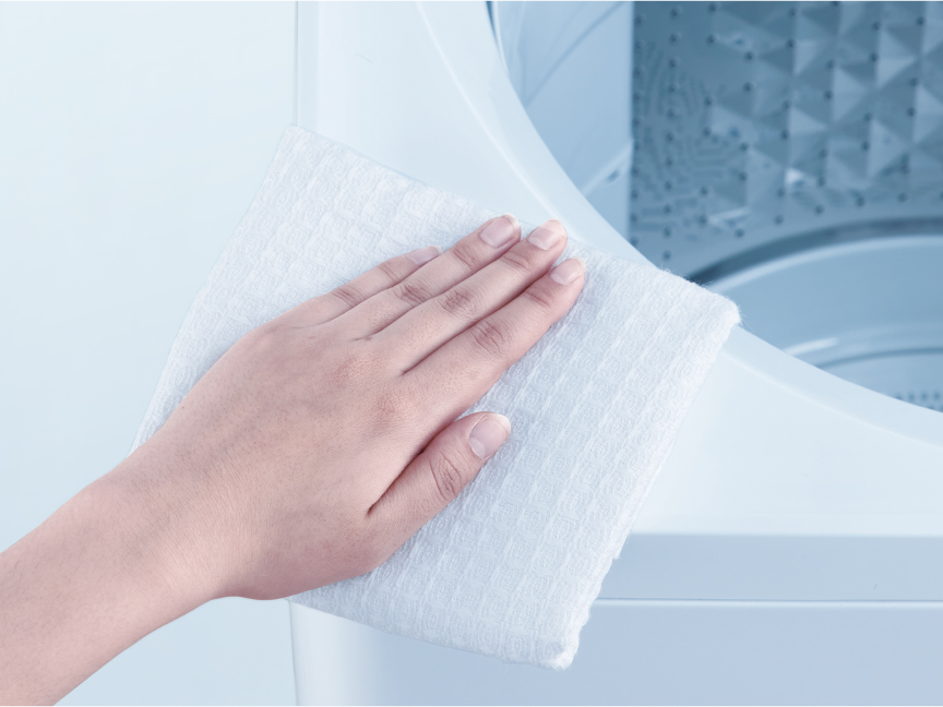 フロント部分を拭くイメージ