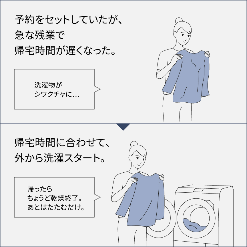 帰宅時間に合わせて外から運転スタート