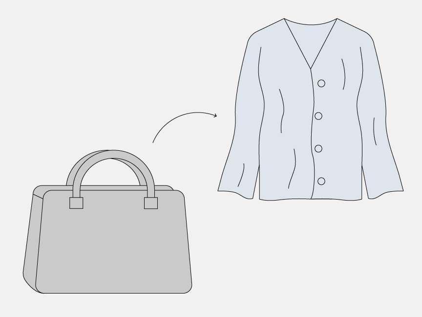 シワがついたカーディガン