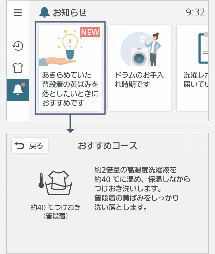 イメージ：カラー液晶タッチパネルのコース提案操作画面