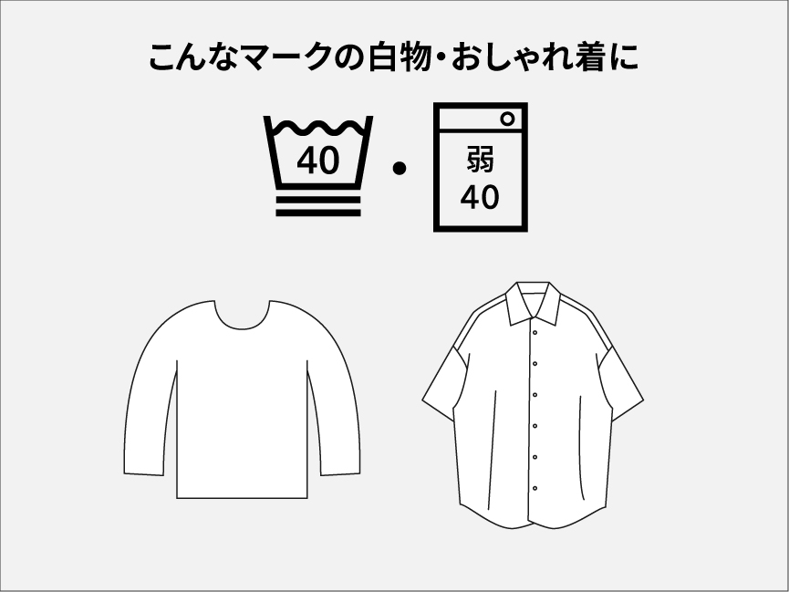 こんなマークの洗える白物・おしゃれ着に