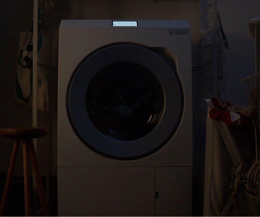 イメージ：夜に稼働するドラム式洗濯乾燥機