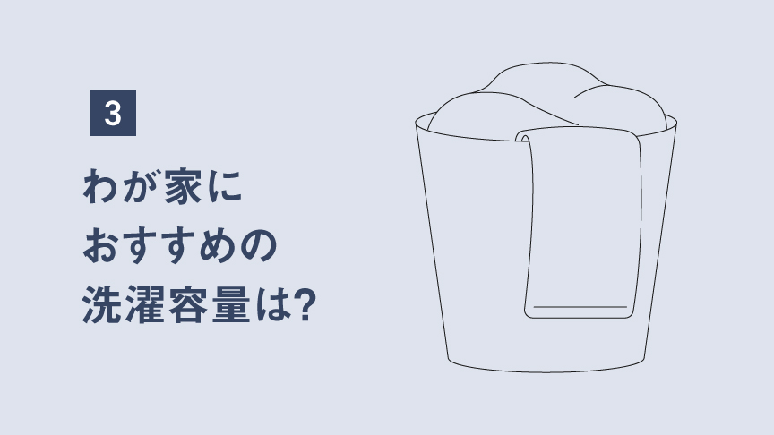 イメージイラスト：わが家におすすめの洗濯容量は？