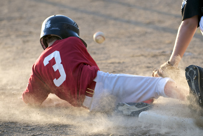 スライディングしている様子