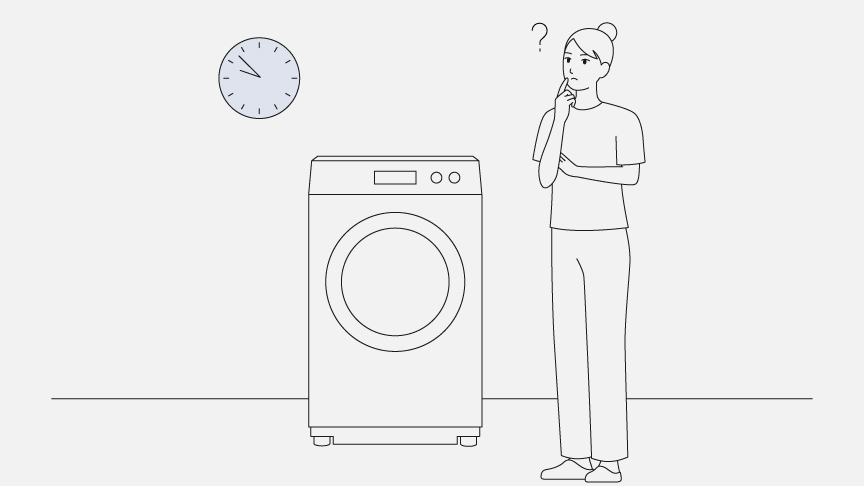 イラスト：ドラム式の運転時間は？