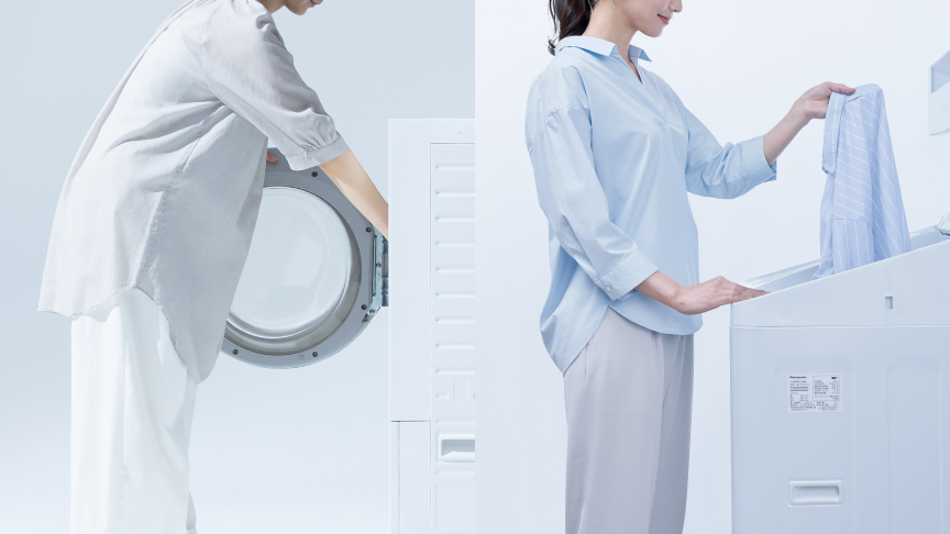 ドラム・縦型 洗濯物の出し入れの仕方イメージ