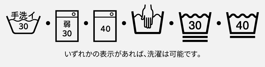 いずれかの表示があれば、洗濯は可能です。