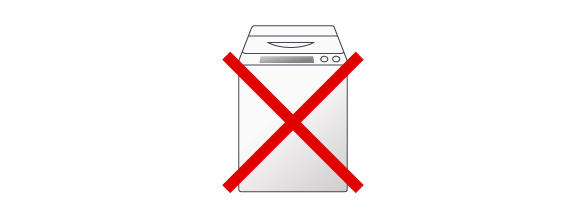 イラスト：縦型洗濯乾燥機・洗濯機にバツ印