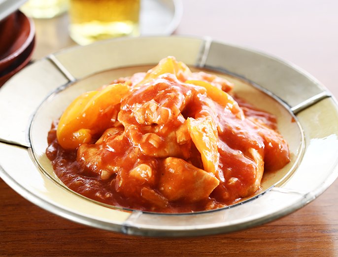【オレンジページ レシピ】鶏胸肉のチリトマト煮込み