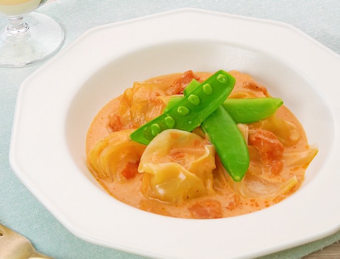 【ビストロライブキッチン公式レシピ】簡単♪ラビオリ風トマトクリーム煮