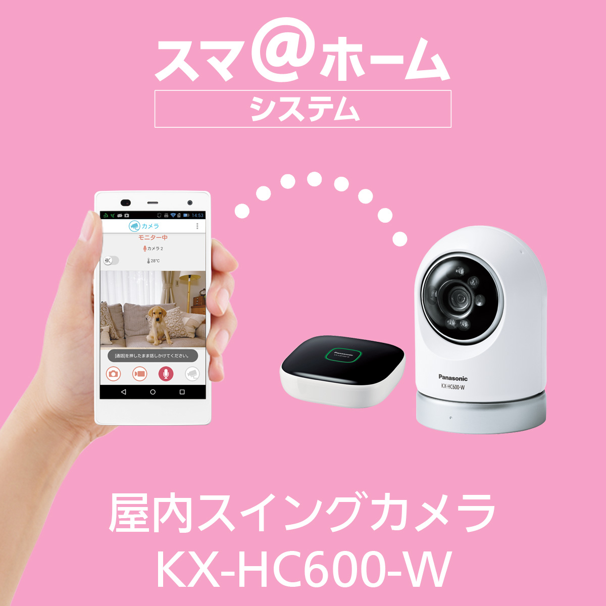 屋内スイングカメラ KX-HC600 | 商品一覧 | ホームネットワーク 